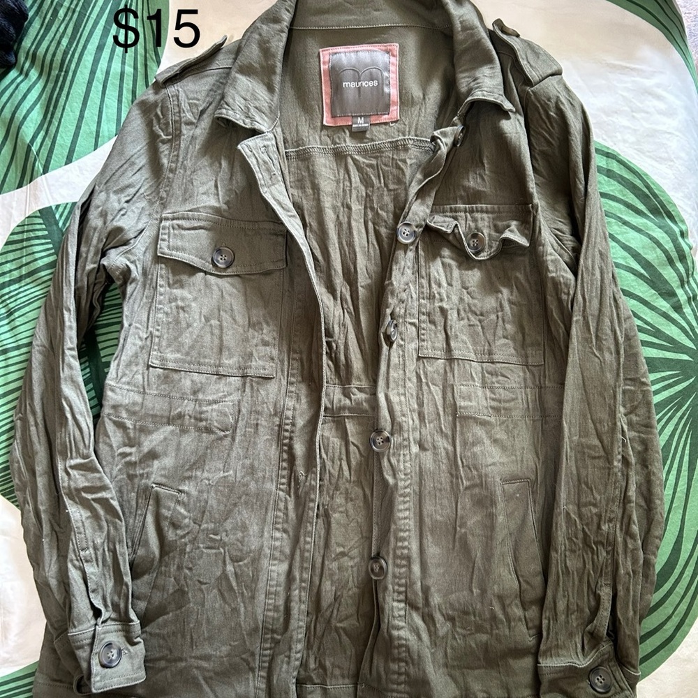 Maurices Green Jean Jacket Utility Style